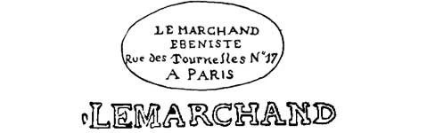 l'estampille du maître ébéniste Louis Edouard-lemarchand-l-e- fabricant de mobilier 19ème siècle