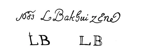 la signature du peintre Ludolf--bakhuizen-bakhuyzen
