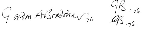 la signature du peintre Gordon Alexander--bradshaw-g