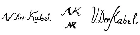 la signature du peintre Adriaen-Van Der-cabel-kabel
