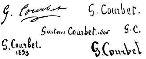 la signature du peintre Gustave--courbet
